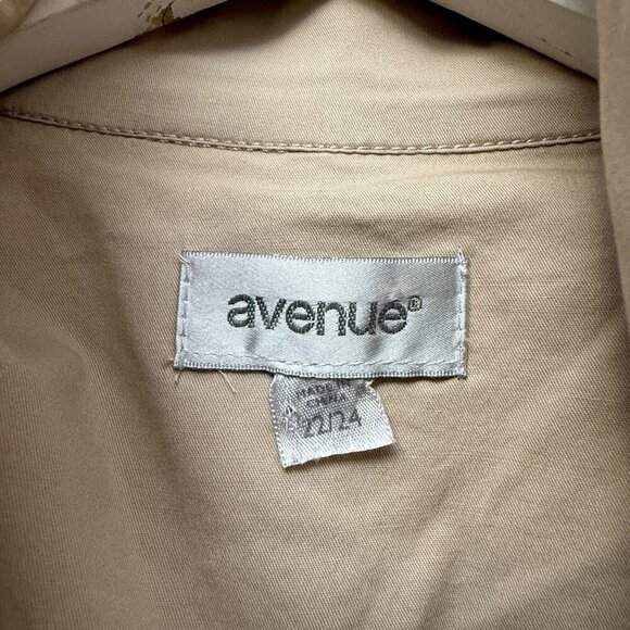 Avenue Utility Jacket Plus Size 22/24 Khaki Cotton Blend Safari Casual Womens - Picture 5 of 8